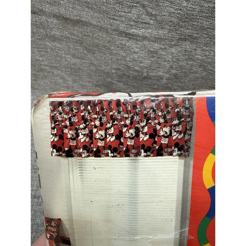 NWT Vintage Mickey Mouse Valance Red Kids Room Disney World Disneyland Home Deco